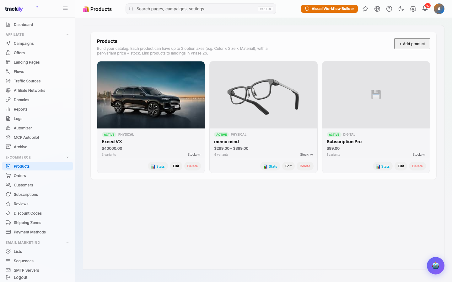 Native products list